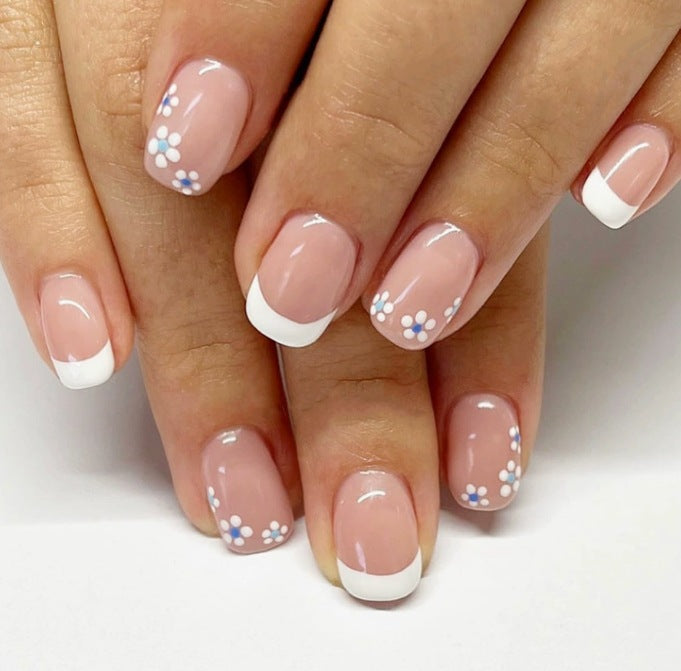 Set Faux Ongles Courts Fleurs – Gelée Jaune &amp; Noire, Style Pure Désir 💅🌸✨ Yiwu Ruijia Auto Supplies Co., Ltd.