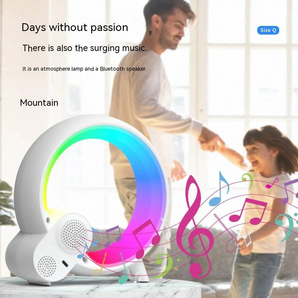 Creative Q Light Analog Sunrise Digital Display Alarm Clock Bluetooth Audio Intelligent Wake-up Q Colorful Atmosphere Light Yiwu Ruijia Auto Supplies Co., Ltd.