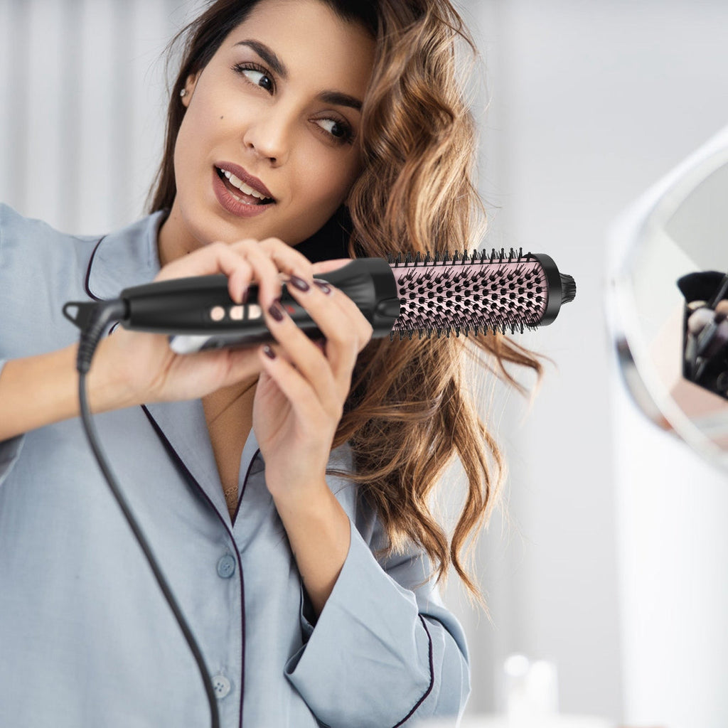 Brosse Thermique 3 en 1 – 10 Températures, Chauffage 30s &amp; Câble 360° Noir &amp; Or Rose 💇♀️✨ Yiwu Ruijia Auto Supplies Co., Ltd.