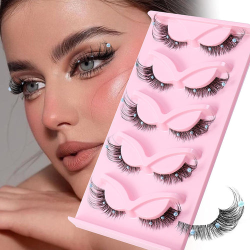 5 Paires Faux Cils Œil de Chat Foxy – Bande Transparente, Volume 3D &amp; Coin Allongé 👁️✨ Yiwu Ruijia Auto Supplies Co., Ltd.