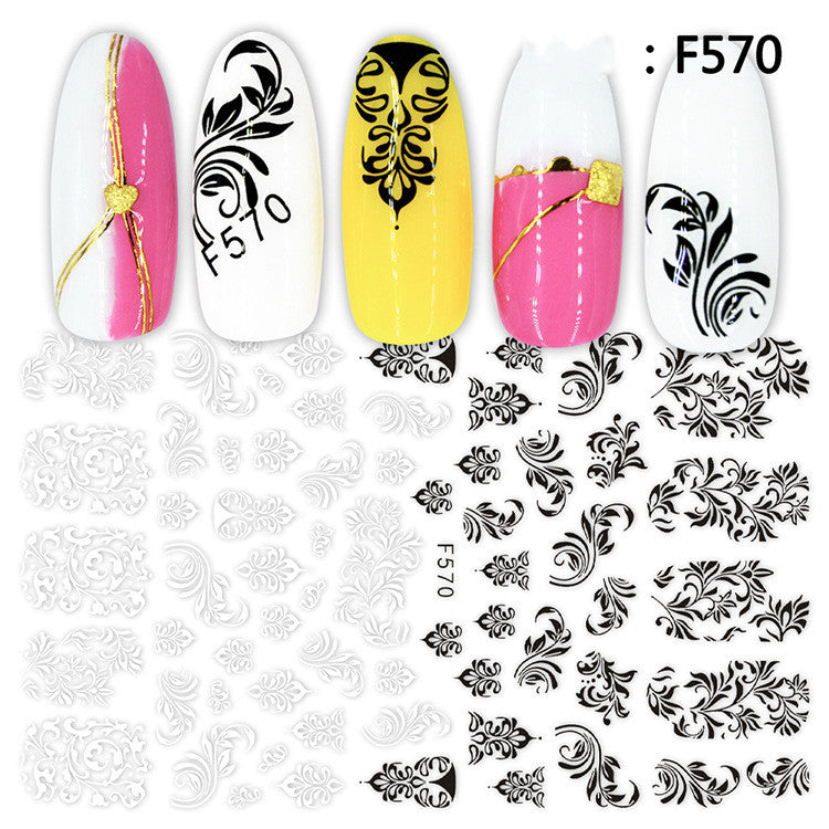 Autocollants Nail Art – Collection Platine & Or Noir, Sans Colorant 💅✨ Yiwu Ruijia Auto Supplies Co., Ltd.