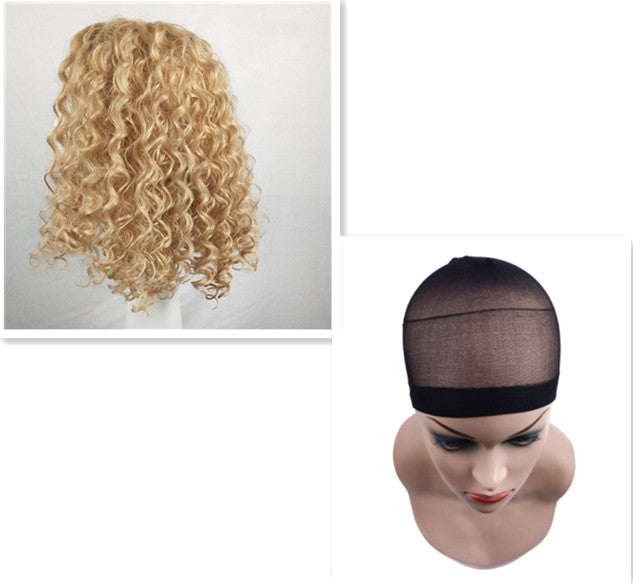 Perruque Courte Bouclée – 16 Pouces, Fibres Haute Température, Filet Rose 💇♀️✨ Yiwu Ruijia Auto Supplies Co., Ltd.