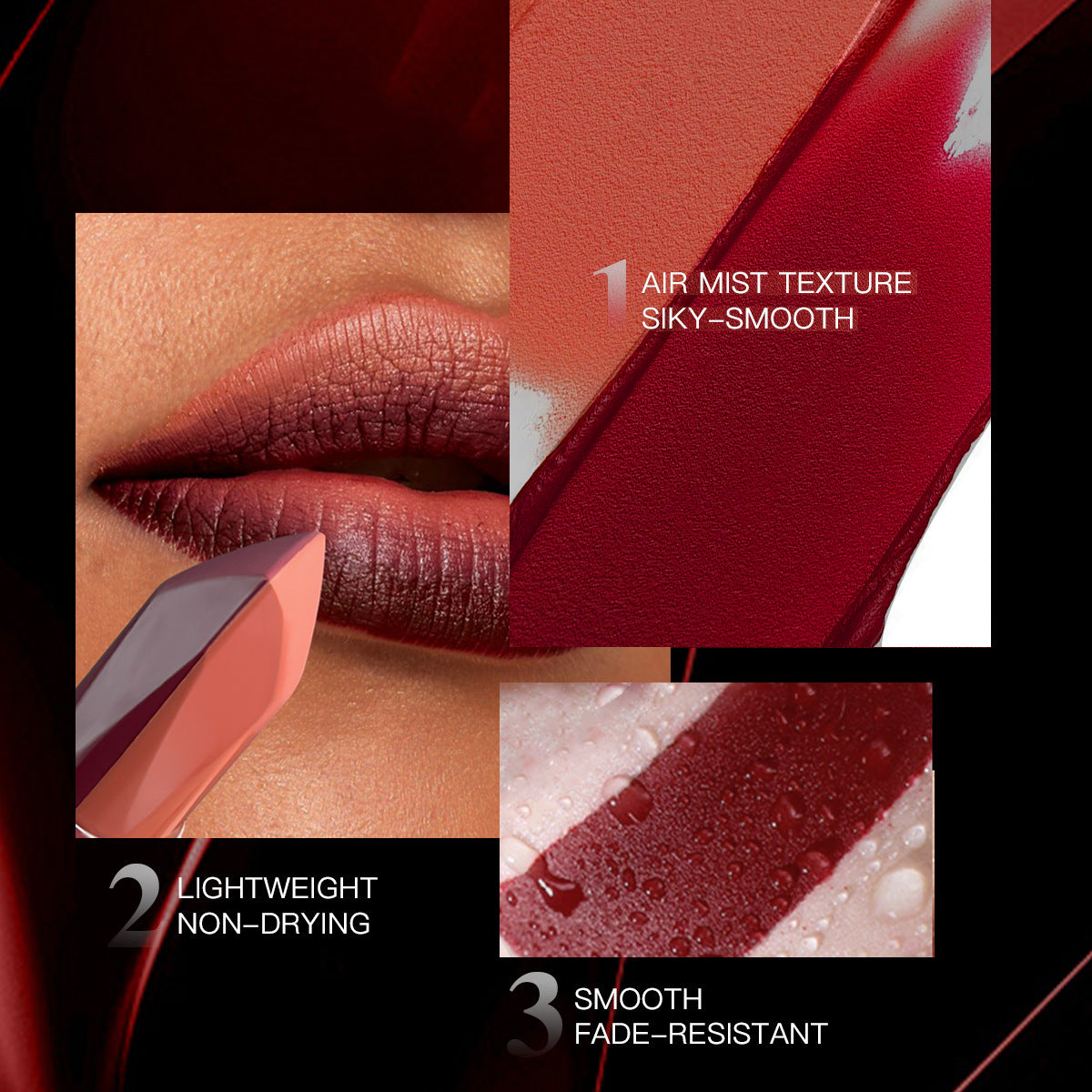 Rouge à Lèvres Longue Tenue – 5 Teintes Tendance, Effet Naturel 3D 💄✨ Yiwu Ruijia Auto Supplies Co., Ltd.