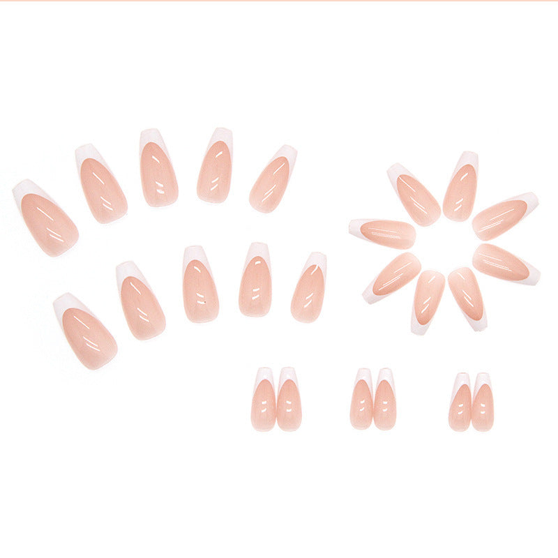 24 Faux Ongles French Blanc Cœur – Longueur Moyenne, Colle Jelly 💅🤍✨ Yiwu Ruijia Auto Supplies Co., Ltd.