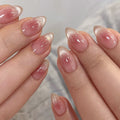30 Faux Ongles Courts Amande – Teinte Glacée Transparente, French &amp; Pailletée 💅✨ Yiwu Ruijia Auto Supplies Co., Ltd.