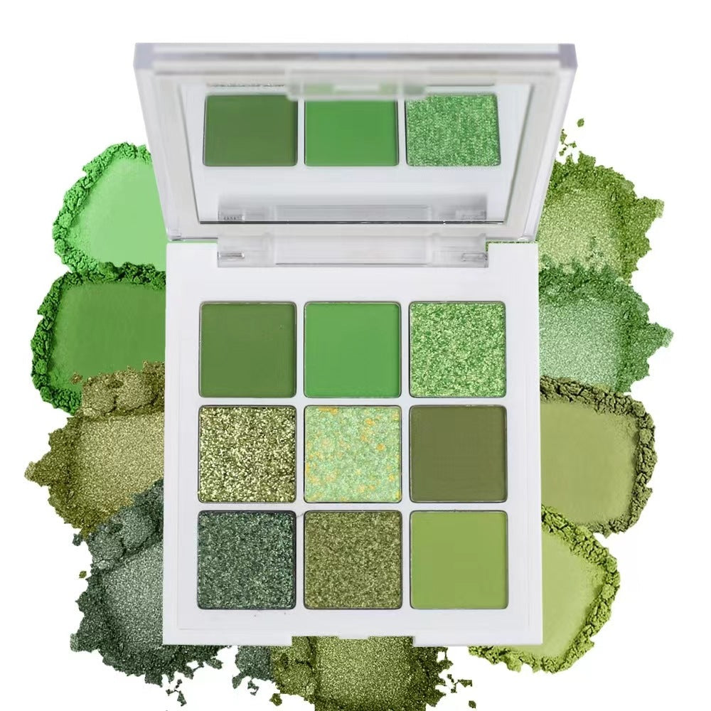 Palette 9 Fards à Paupières Verts – Mates, Nacrées & Pailletées, Longue Tenue 💚✨ Yiwu Ruijia Auto Supplies Co., Ltd.