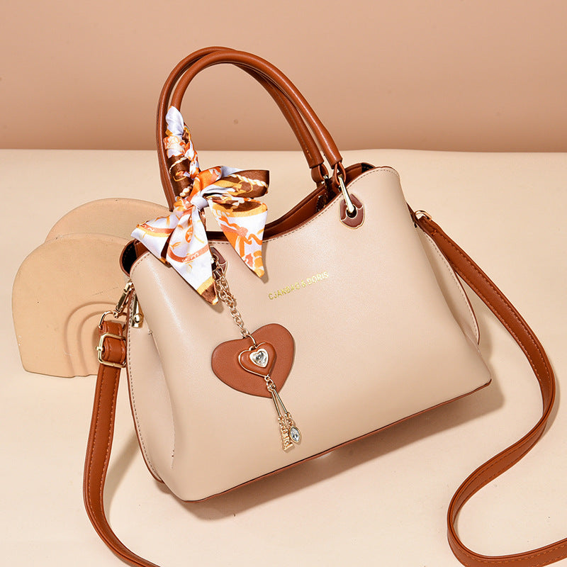 Sac à Main PU Patchwork Bicolore – Minimaliste Urbain, Blanc &amp; Kaki 👜✨ Yiwu Ruijia Auto Supplies Co., Ltd.