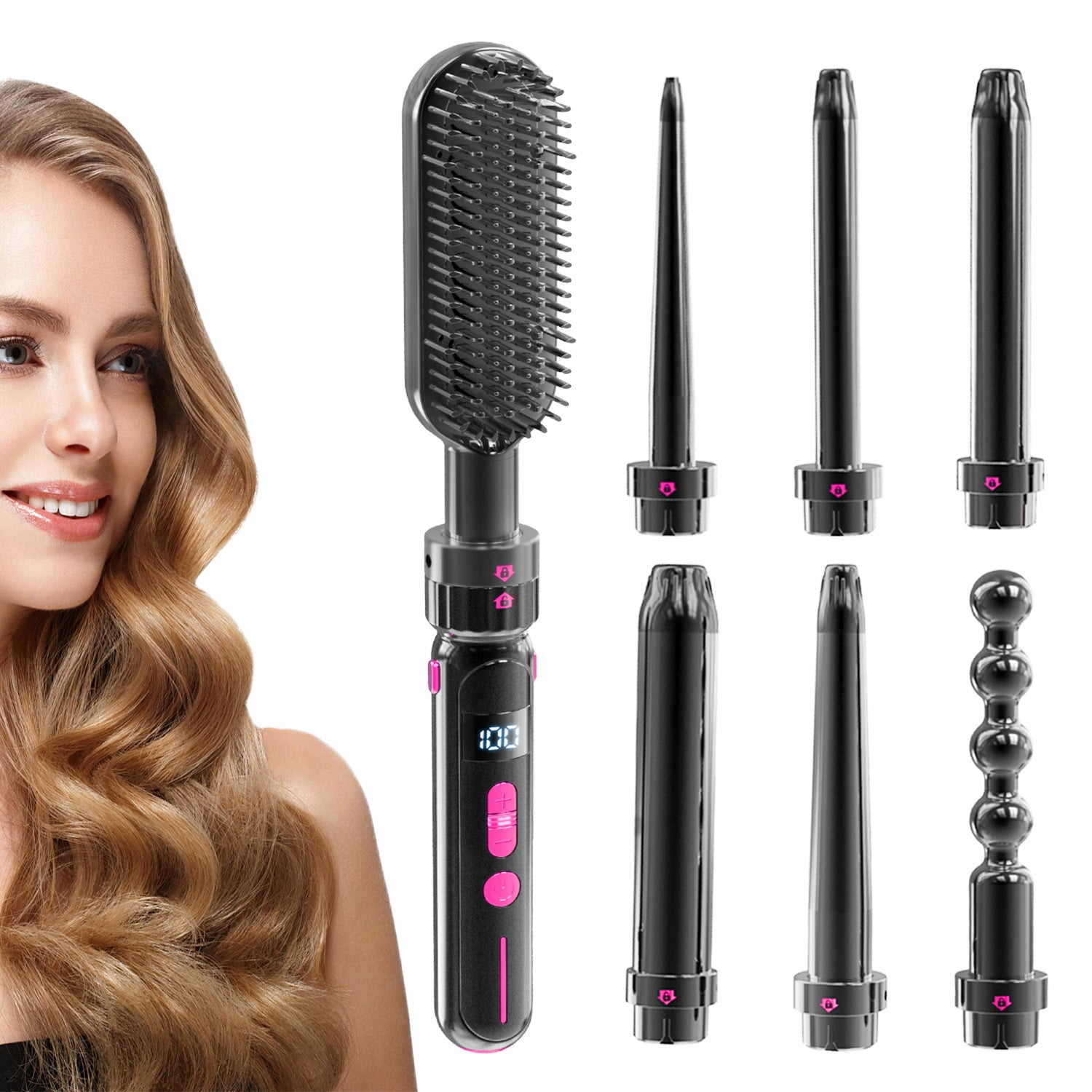 Fer à Boucler &amp; Lisser 2 en 1 – 30 Niveaux, Céramique &amp; Chauffage PTC Rapide 🌀💇♀️✨ Yiwu Ruijia Auto Supplies Co., Ltd.