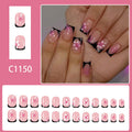 24 Faux Ongles Carrés Courts – Fleurs Noires Glossy, Style French Instagram 💅🖤✨ Yiwu Ruijia Auto Supplies Co., Ltd.