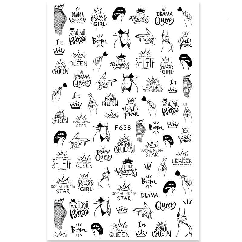 Autocollants Nail Art – Collection Platine & Or Noir, Sans Colorant 💅✨ Yiwu Ruijia Auto Supplies Co., Ltd.