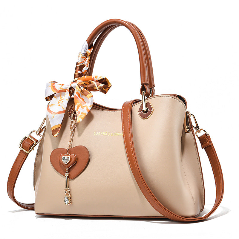Sac à Main PU Patchwork Bicolore – Minimaliste Urbain, Blanc &amp; Kaki 👜✨ Yiwu Ruijia Auto Supplies Co., Ltd.