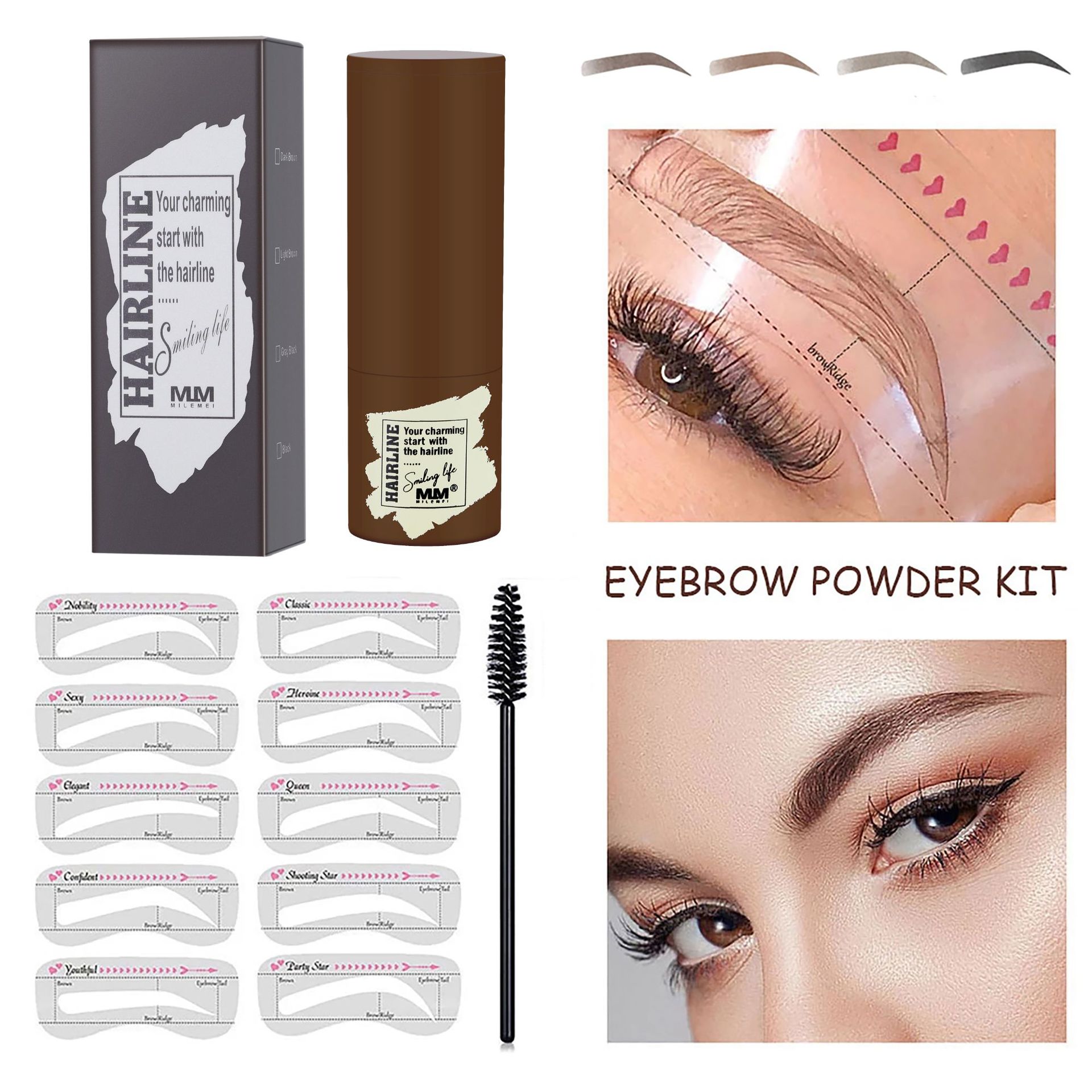 Kit Sourcils Parfaits – Poudre Tampon Air Cushion, 4 Teintes & Pochoirs 💄✨ Yiwu Ruijia Auto Supplies Co., Ltd.