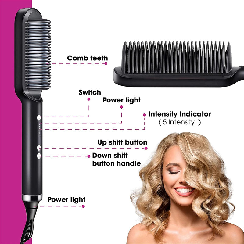 Peigne Lisseur Anti-Brûlure 10 Niveaux – Céramique Tourmaline, Cheveux Secs & Mouillés, Lissage et Boucles Faciles Yiwu Ruijia Auto Supplies Co., Ltd.