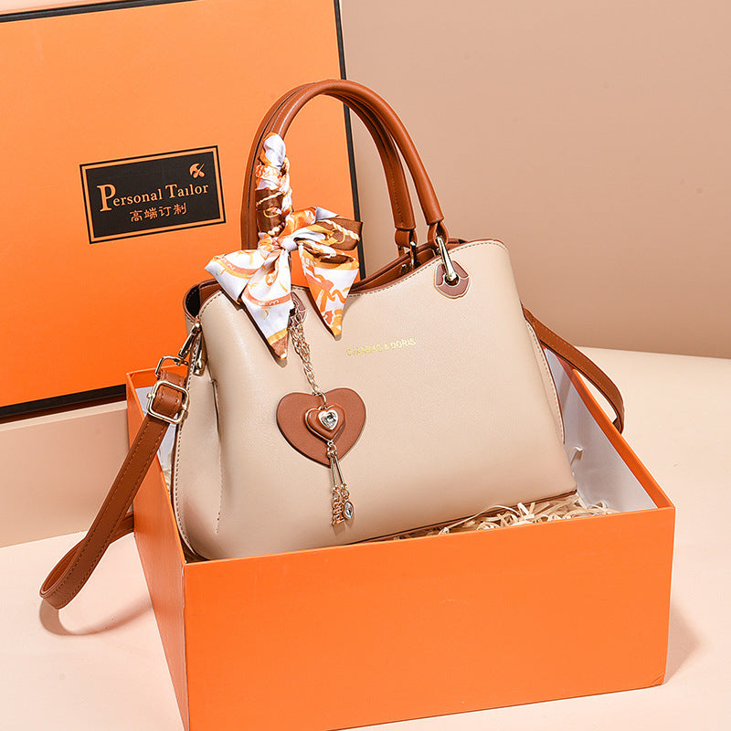 Sac à Main PU Patchwork Bicolore – Minimaliste Urbain, Blanc &amp; Kaki 👜✨ Yiwu Ruijia Auto Supplies Co., Ltd.
