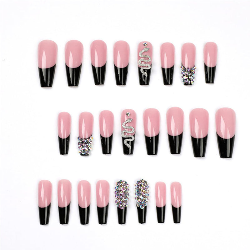 💅 24PCS Faux Ongles Effet Serpent Diamant – Style Long Carré Glamour Yiwu Ruijia Auto Supplies Co., Ltd.