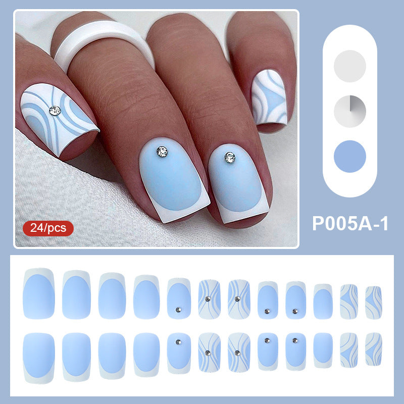 Set Faux Ongles French Ciel Étoilé – Style Européen &amp; Américain, Prêts à Porter 💅⭐✨ Yiwu Ruijia Auto Supplies Co., Ltd.