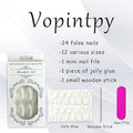 💅 24PCS Faux Ongles Aurora Blancs – Style Long Pipe Élégant &amp; Brillant Yiwu Ruijia Auto Supplies Co., Ltd.