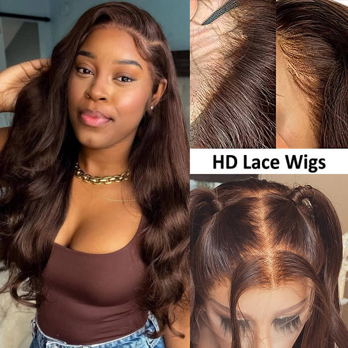 Perruque Lace Closure 4x4 Cheveux Humains Body Wave – Brun Chocolat, 150% Densité 💇♀️✨ Yiwu Ruijia Auto Supplies Co., Ltd.