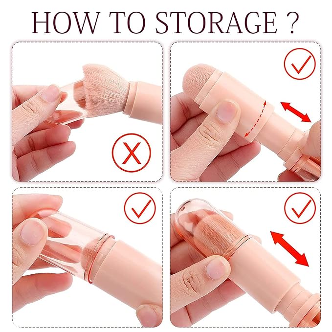 Kit 4 Pinceaux Maquillage Portable – Bouchons Protection &amp; Idéal Voyage 🖌️✨ Yiwu Ruijia Auto Supplies Co., Ltd.