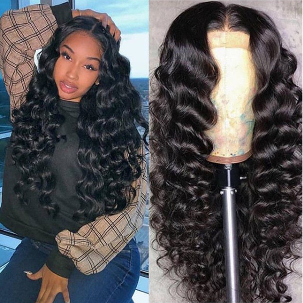 Perruque Longue Bouclée Noire – Soie Haute Température Mate, Filet Rose Ajustable 💇♀️✨ Yiwu Ruijia Auto Supplies Co., Ltd.
