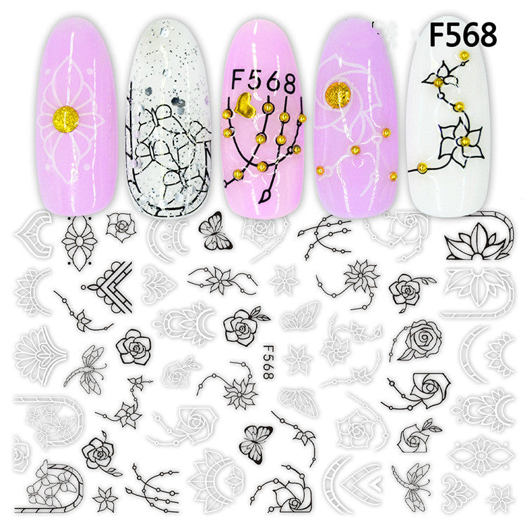 Autocollants Nail Art – Collection Platine & Or Noir, Sans Colorant 💅✨ Yiwu Ruijia Auto Supplies Co., Ltd.