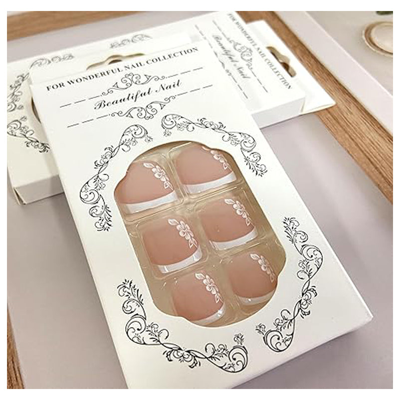 💅 24PCS Faux Ongles de Pieds Blancs Fleuris – Style French &amp; Élégant Yiwu Ruijia Auto Supplies Co., Ltd.