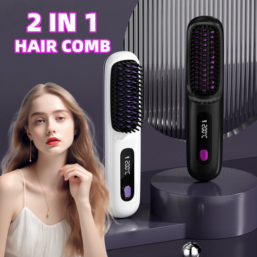 Brosse Lissante Sans Fil – Écran LCD, Batterie 1H, Chauffe Rapide Yiwu Ruijia Auto Supplies Co., Ltd.
