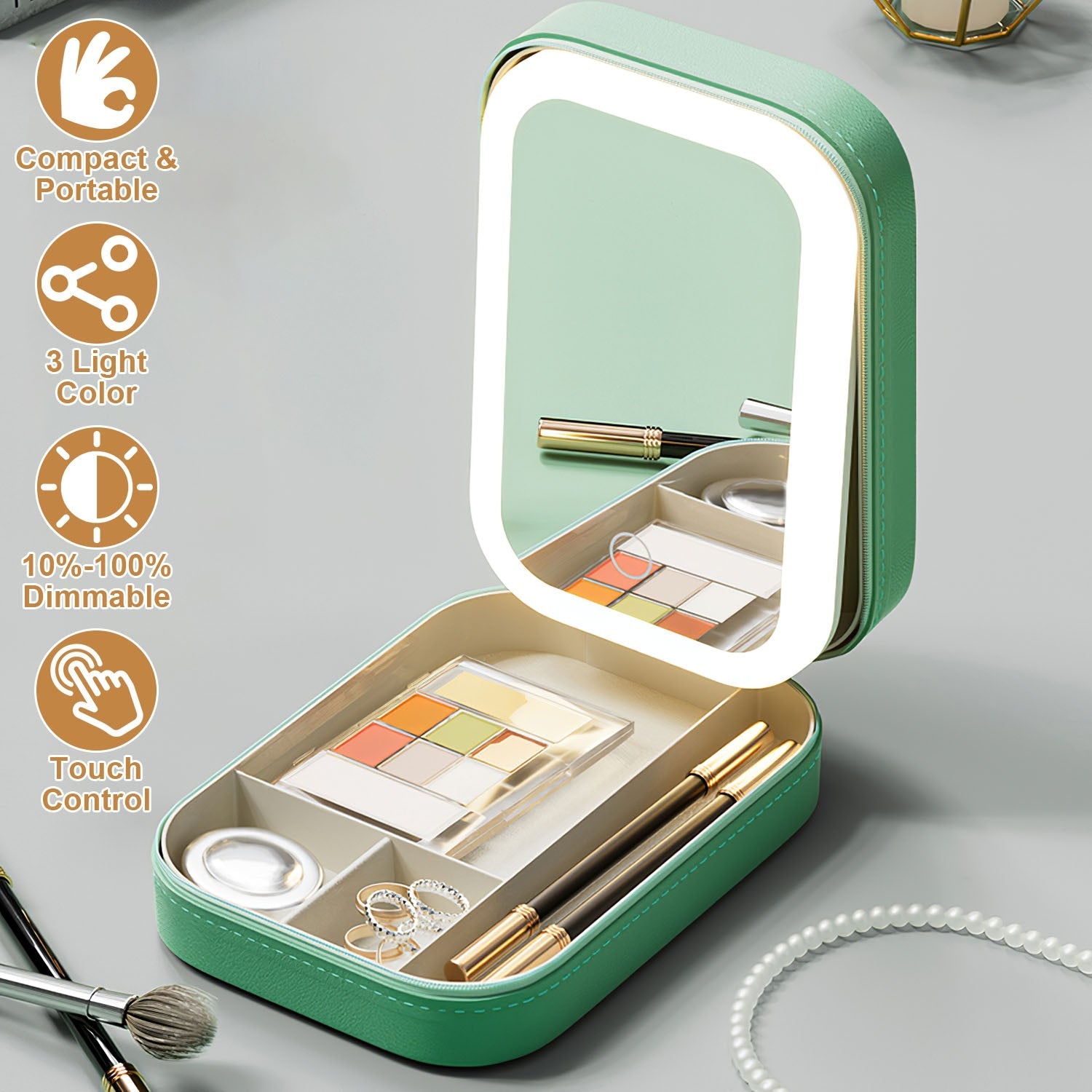 Travel Makeup Bag with LED Mirror Yiwu Ruijia Auto Supplies Co., Ltd.