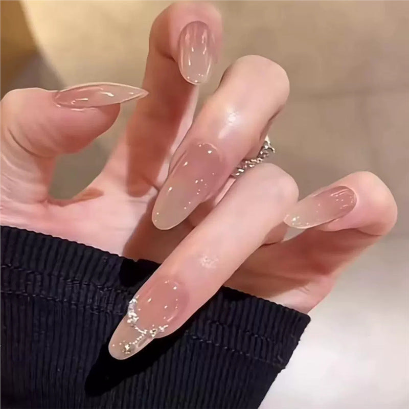 Set Faux Ongles Ciel Étoilé Diamant – Ovale Mi-Long, Pure Désir &amp; Luxe Léger 💅⭐💎✨ Yiwu Ruijia Auto Supplies Co., Ltd.