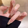 Set Faux Ongles Ciel Étoilé Diamant – Ovale Mi-Long, Pure Désir &amp; Luxe Léger 💅⭐💎✨ Yiwu Ruijia Auto Supplies Co., Ltd.