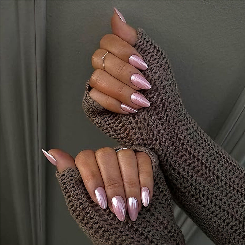 Kit de 24 Faux Ongles Effet Poudre Aurora – Longueur Tuyau d’Eau, Bout Carré 🌌💅 Yiwu Ruijia Auto Supplies Co., Ltd.