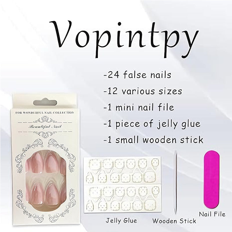 Kit de 24 Faux Ongles Effet Poudre Aurora – Longueur Tuyau d’Eau, Bout Carré 🌌💅 Yiwu Ruijia Auto Supplies Co., Ltd.