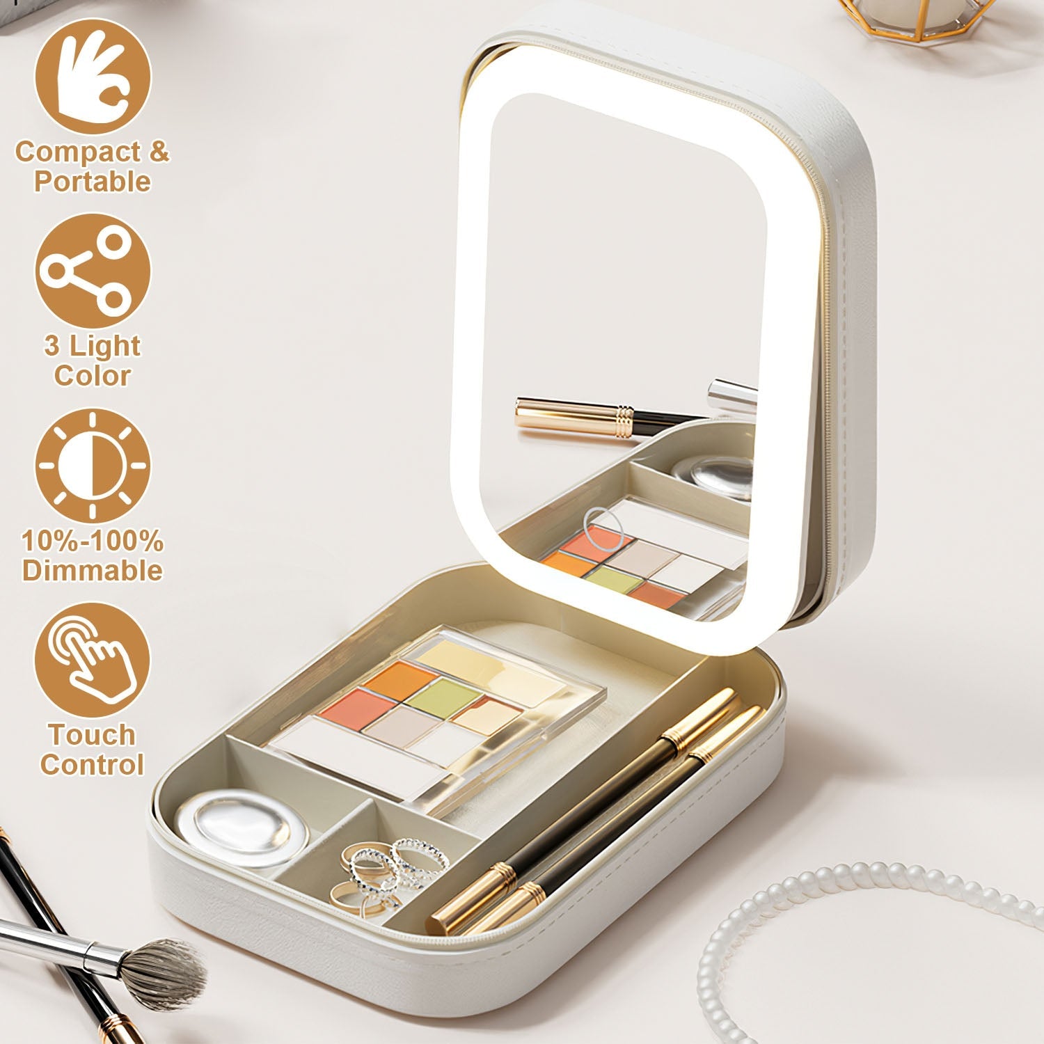 Travel Makeup Bag with LED Mirror Yiwu Ruijia Auto Supplies Co., Ltd.