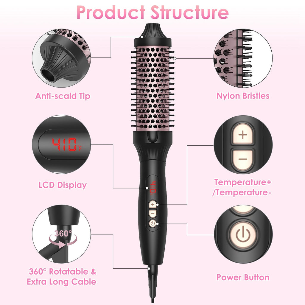 Brosse Thermique 3 en 1 – 10 Températures, Chauffage 30s &amp; Câble 360° Noir &amp; Or Rose 💇♀️✨ Yiwu Ruijia Auto Supplies Co., Ltd.