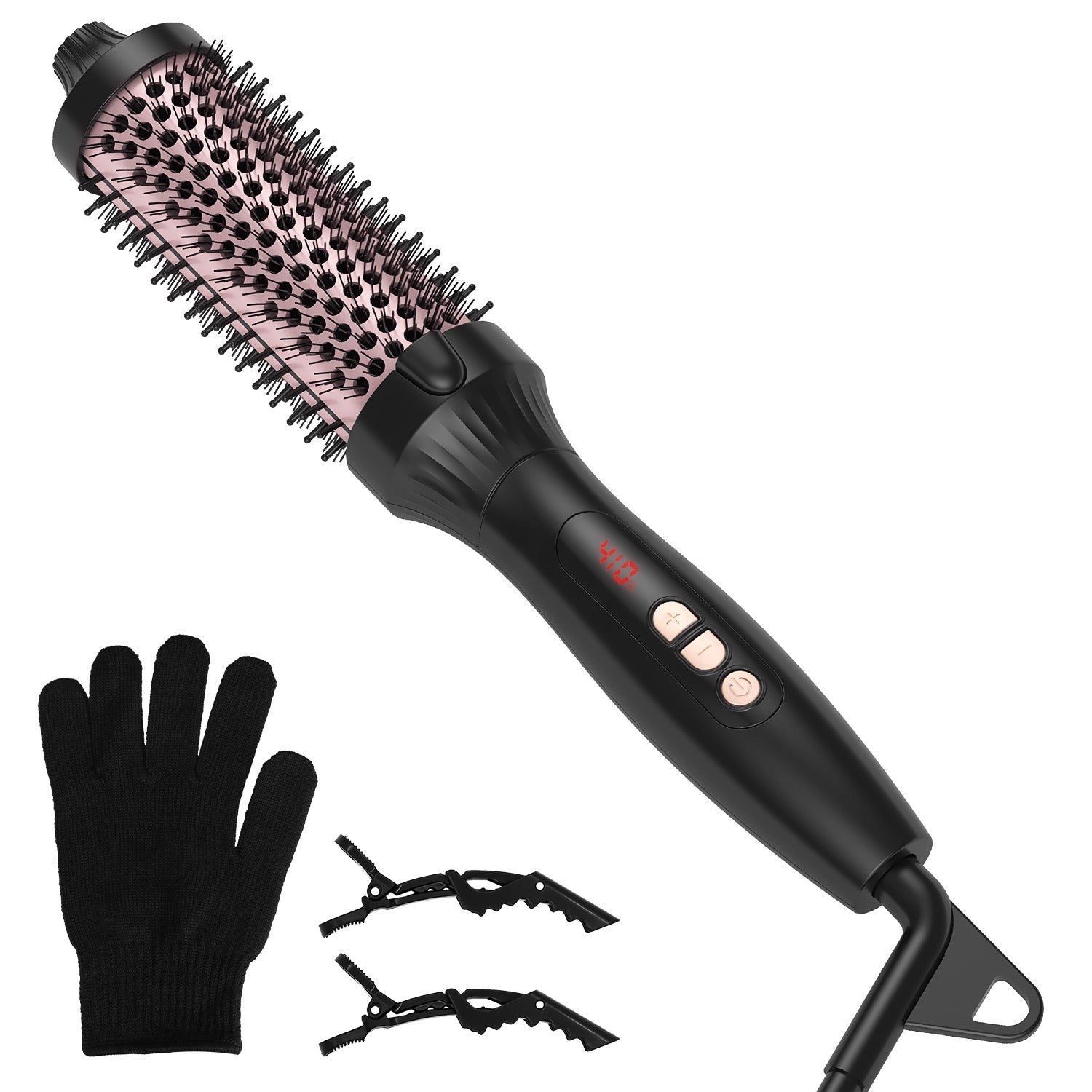 Brosse Thermique 3 en 1 – 10 Températures, Chauffage 30s &amp; Câble 360° Noir &amp; Or Rose 💇♀️✨ Yiwu Ruijia Auto Supplies Co., Ltd.
