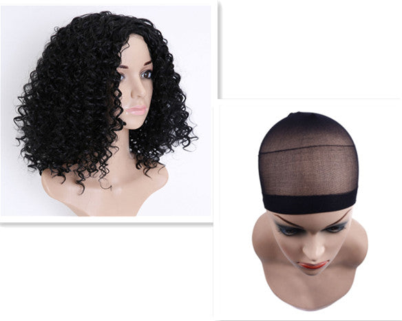Perruque Courte Bouclée – 16 Pouces, Fibres Haute Température, Filet Rose 💇♀️✨ Yiwu Ruijia Auto Supplies Co., Ltd.