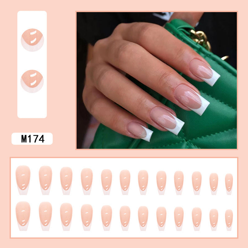 24 Faux Ongles French Blanc Cœur – Longueur Moyenne, Colle Jelly 💅🤍✨ Yiwu Ruijia Auto Supplies Co., Ltd.