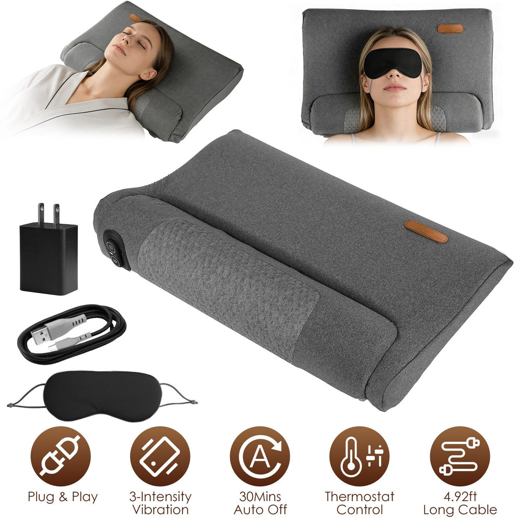 Oreiller Massage Cervical Chauffant – Vibrations 3 Niveaux, Mousse Mémoire de Forme 💆‍♀️✨ Yiwu Ruijia Auto Supplies Co., Ltd.