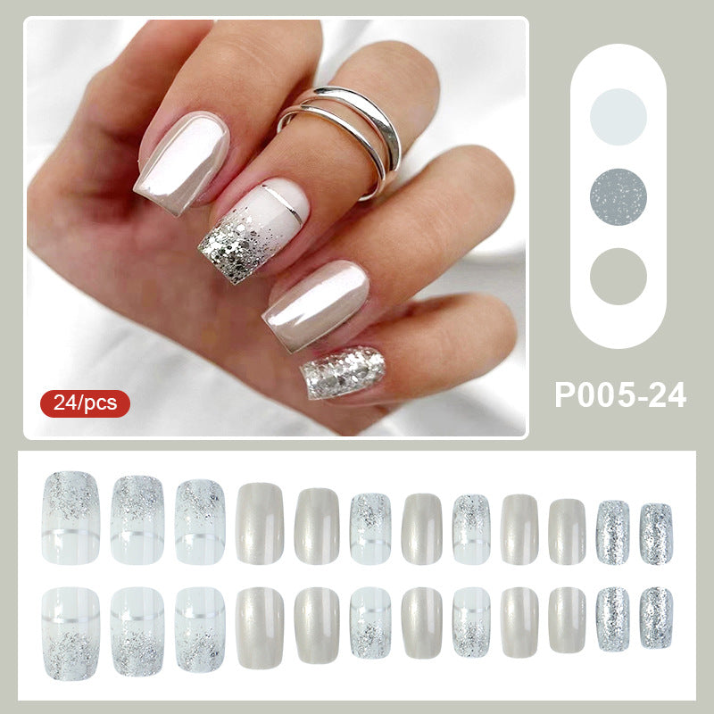 Set Faux Ongles French Ciel Étoilé – Style Européen &amp; Américain, Prêts à Porter 💅⭐✨ Yiwu Ruijia Auto Supplies Co., Ltd.
