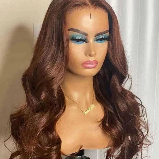 Perruque Longue Lace Closure 4x4 Cheveux Humains Ondulés – Brun Chocolat, 150% Densité 💇♀️✨ Yiwu Ruijia Auto Supplies Co., Ltd.