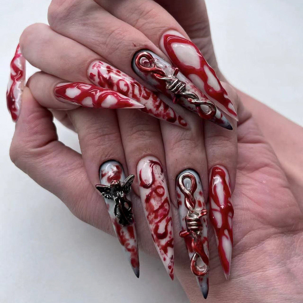 💅 Faux Ongles “Ange Sanguin 3D” – Effet Gothique Extra Long Yiwu Ruijia Auto Supplies Co., Ltd.