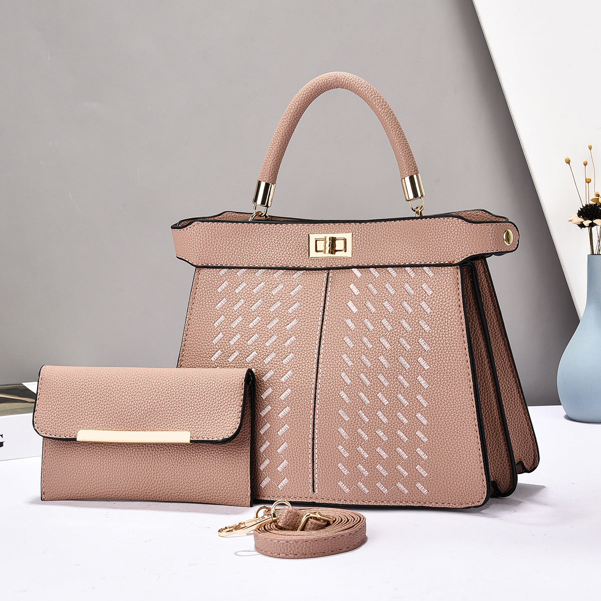 Set 2 en 1 Sac Seau + Sac à Main PU – Minimaliste Urbain, 9 Coloris 👜✨ Yiwu Ruijia Auto Supplies Co., Ltd.