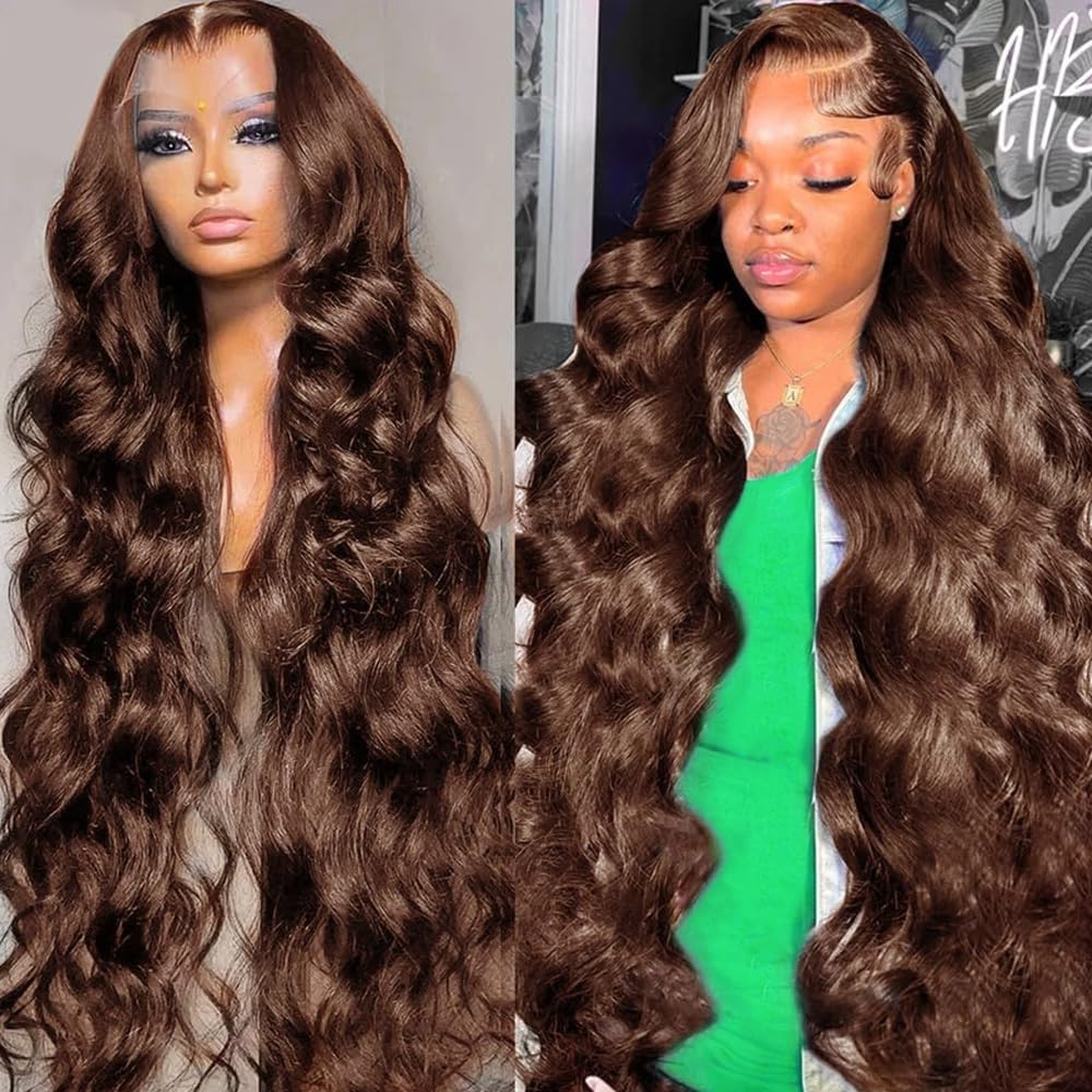 Perruque Lace Front 13x4 Cheveux Humains Ondulés – Brun Chocolat, 150% Densité 💇♀️✨ Yiwu Ruijia Auto Supplies Co., Ltd.