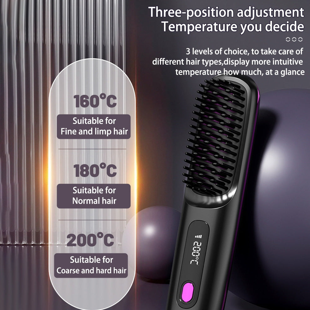 Brosse Lissante Sans Fil – Écran LCD, Batterie 1H, Chauffe Rapide Yiwu Ruijia Auto Supplies Co., Ltd.