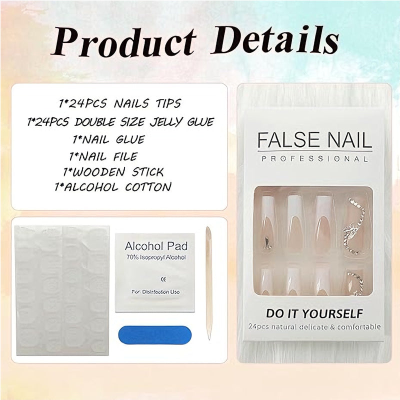 Kit 24 Faux Ongles Papillon & Diamants – Fleurs Blanches, Forme Carrée 💅✨ Yiwu Ruijia Auto Supplies Co., Ltd.