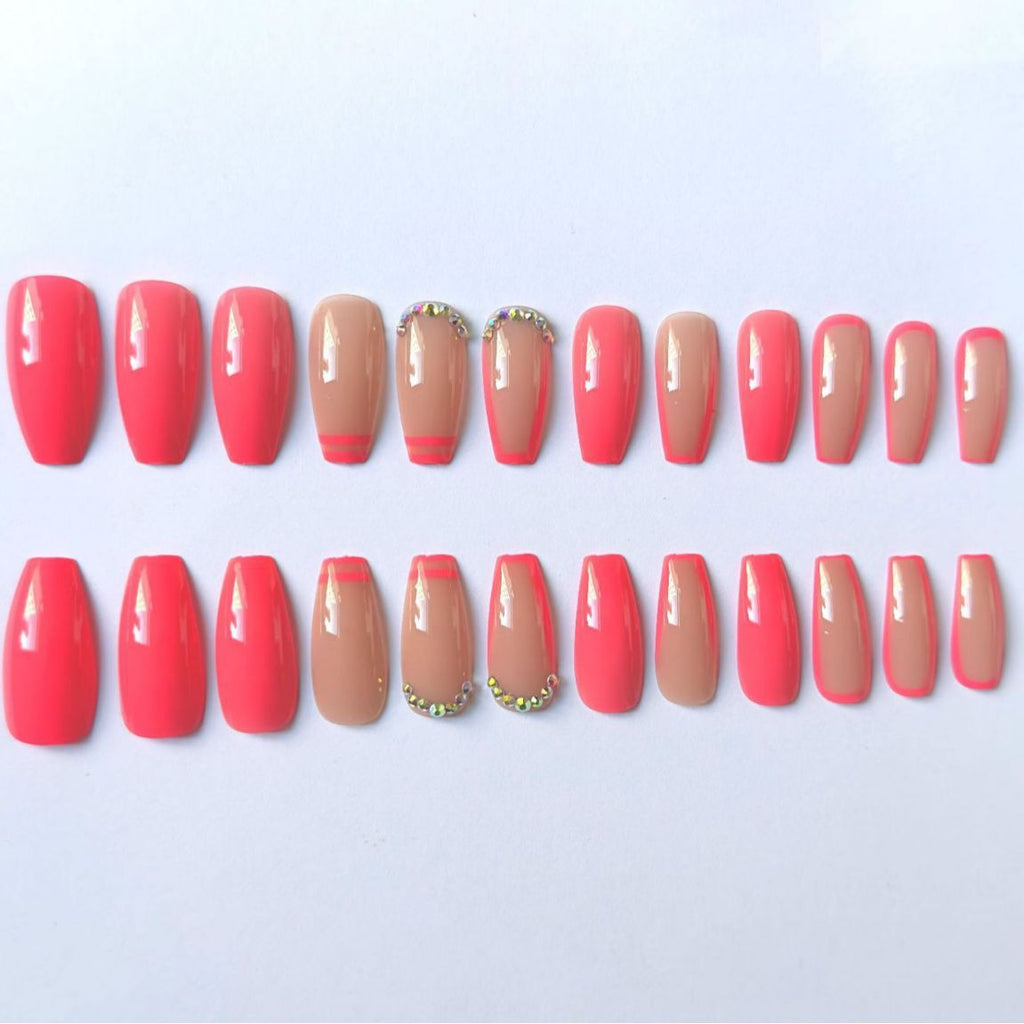 4 Faux Ongles Cristaux Colorés – Rose, Style Européen &amp; Américain, Colle ou Gel 💅💎✨ Yiwu Ruijia Auto Supplies Co., Ltd.