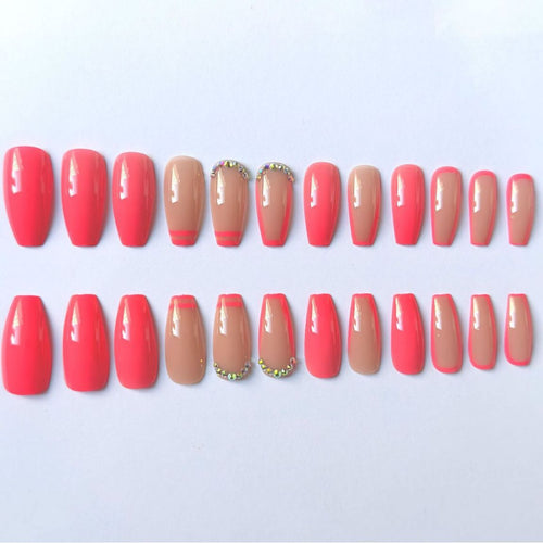 4 Faux Ongles Cristaux Colorés – Rose, Style Européen &amp; Américain, Colle ou Gel 💅💎✨ Yiwu Ruijia Auto Supplies Co., Ltd.