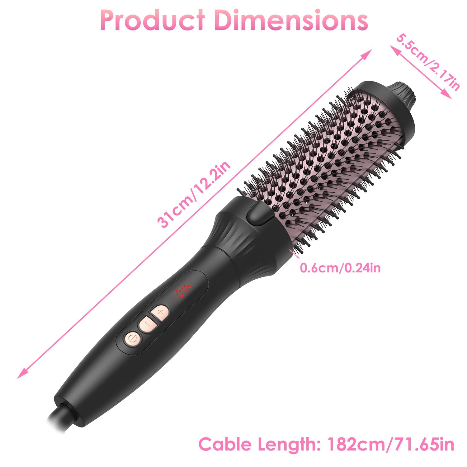 Brosse Thermique 3 en 1 – 10 Températures, Chauffage 30s &amp; Câble 360° Noir &amp; Or Rose 💇♀️✨ Yiwu Ruijia Auto Supplies Co., Ltd.