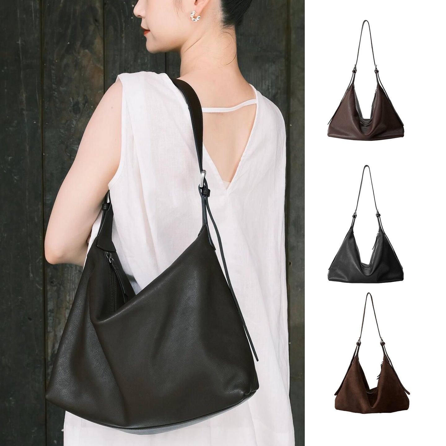 Sac à Main Cuir Véritable – Texture Mate, Peau de Mouton &amp; Suède, 3 Coloris 👜✨ Yiwu Ruijia Auto Supplies Co., Ltd.