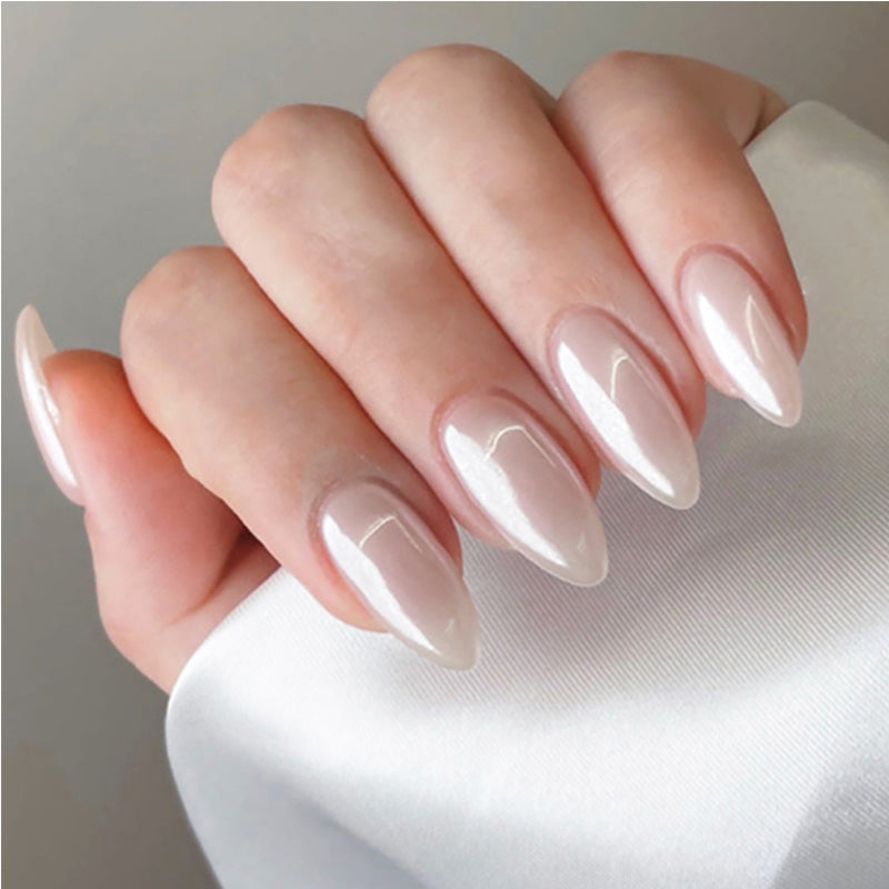💅 24PCS Faux Ongles Aurora Blancs – Style Long Pipe Élégant &amp; Brillant Yiwu Ruijia Auto Supplies Co., Ltd.